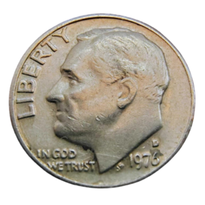 Moeda 1 Dime 1976 letra D - EUA