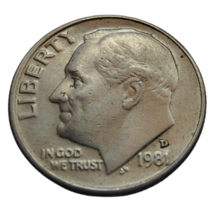 Moeda 1 Dime 1981 Letra D - EUA