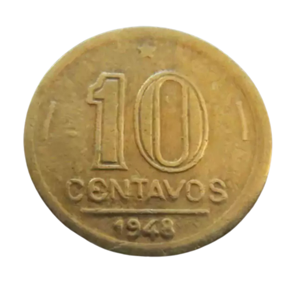 Moeda 10 Centavos 1948 José Bonifácio Brasil - MBC