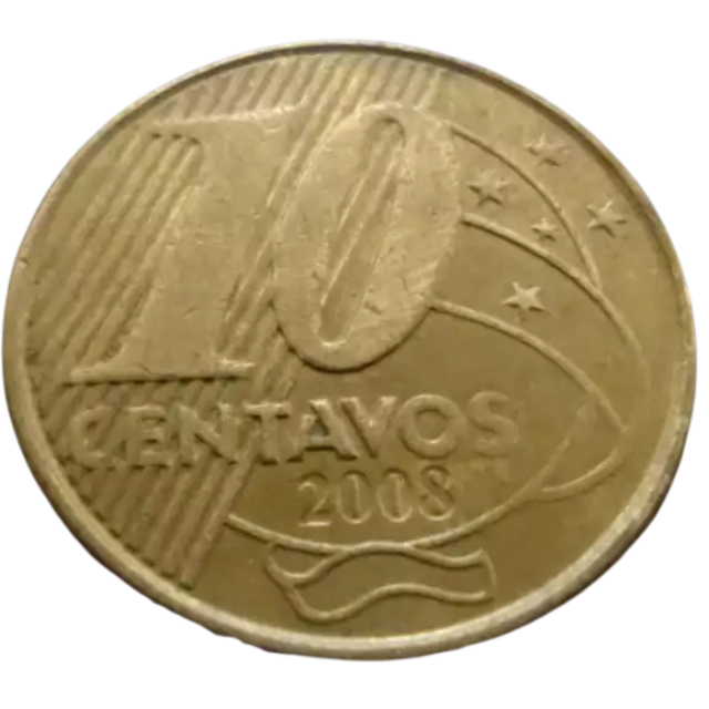 Moeda 10 Centavos 2008 Brasil - MBC