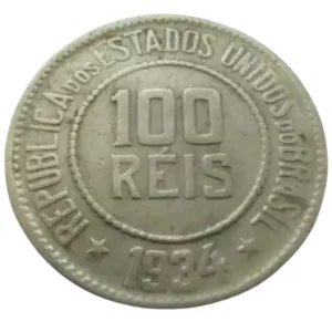 Moeda 100 Réis 1934 Brasil - MBC