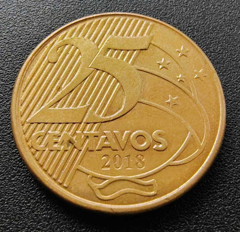 Moeda 25 Centavos 2018 Brasil - MBC - Imagem 3