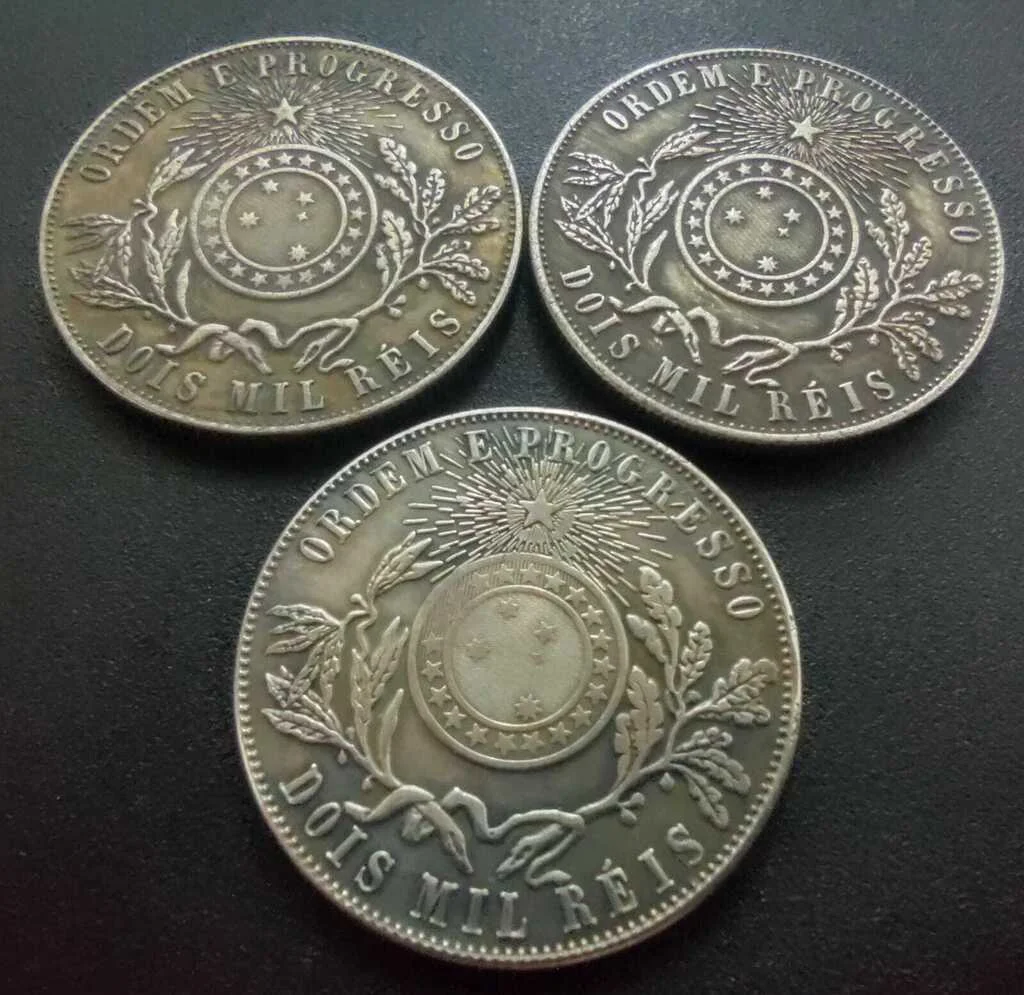 Set de Moedas 2000 Réis 1891-1896-1897 - 3 Cabeças - Imagem 5