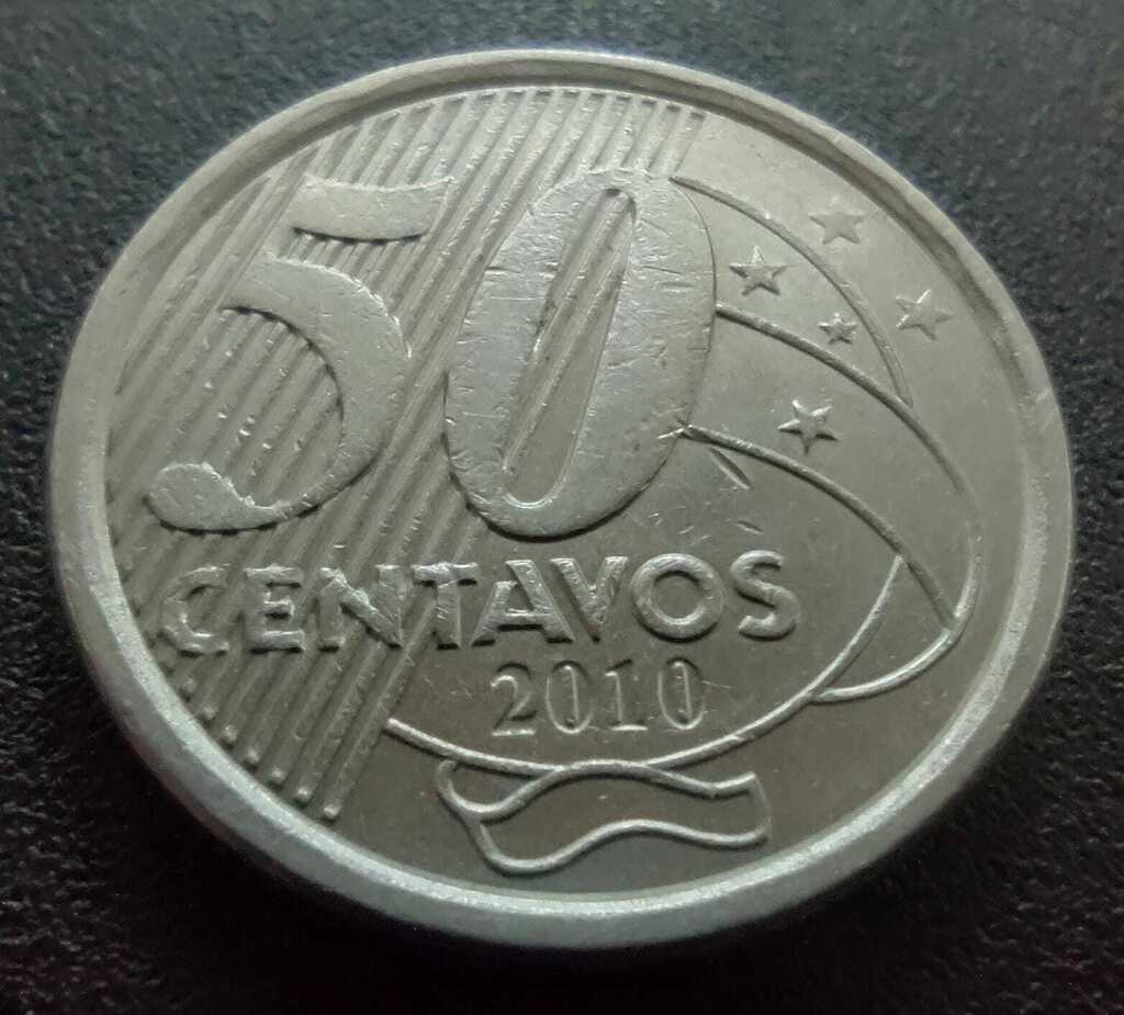 Moeda 50 Centavos 2010 Brasil - MBC - Imagem 3