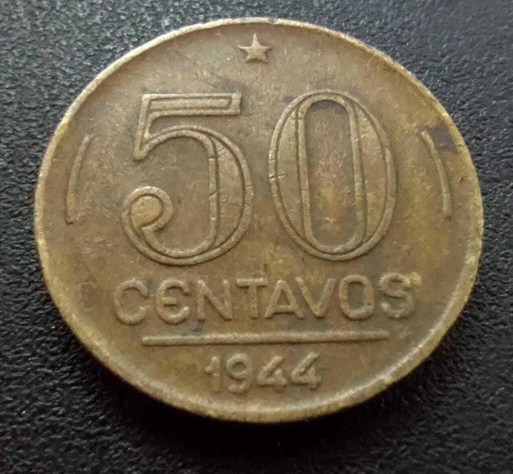 Moeda 50 Centavos 1944 com Sigla Brasil - MBC - Imagem 3