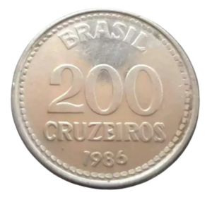 Moeda 200 Cruzeiros 1986 Brasil - SOB