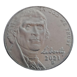 Moeda 5 Cents 2021 Letra D - EUA