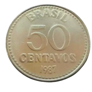 Moeda 50 Centavos 1987 Brasil