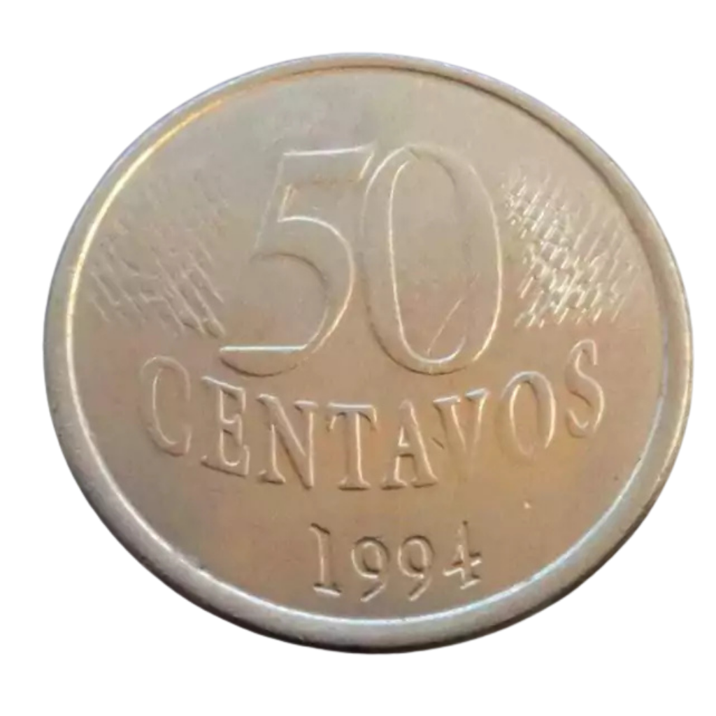 Moeda 50 Centavos 1994 Brasil - MBC - Imagem 2
