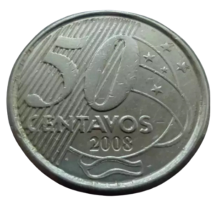 Moeda 50 Centavos 2008 Brasil - MBC