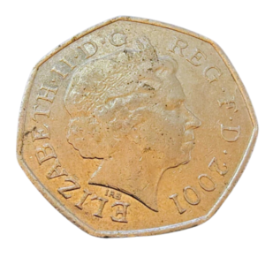 Moeda 50 Pence 2001 - Reino Unido