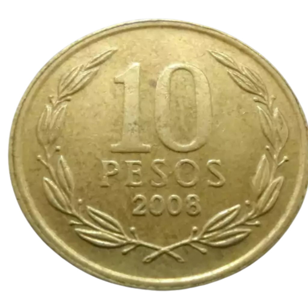 Moeda 10 Pesos 2008 - Chile - Imagem 2