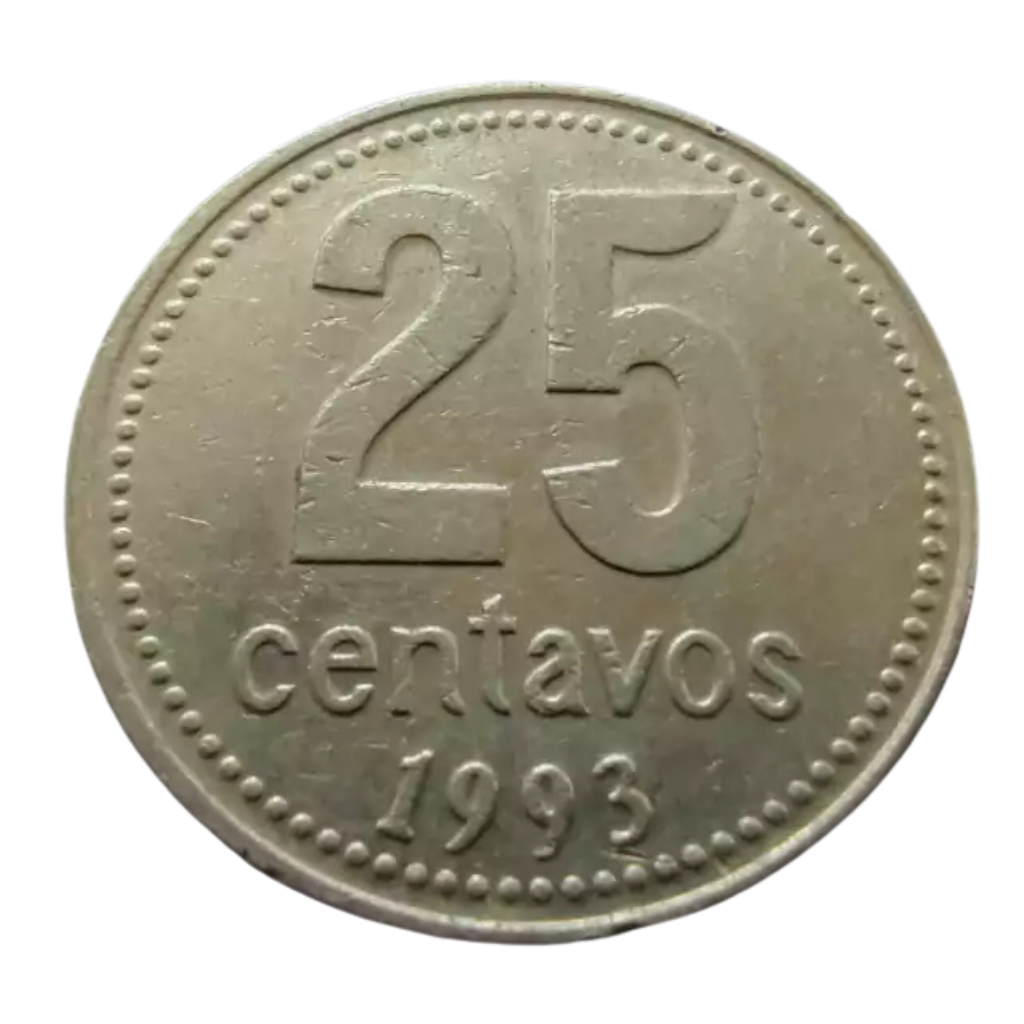 Moeda 25 Centavos 1993 - Argentina - Imagem 2