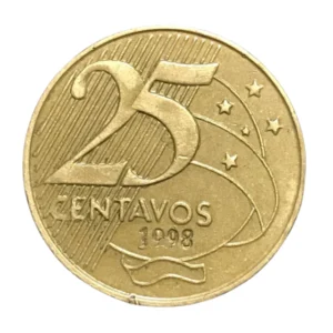 Moeda 25 Centavos 1998 Brasil - MBC