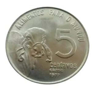Moeda 5 Centavos 1977 FAO Carne Brasil - MBC