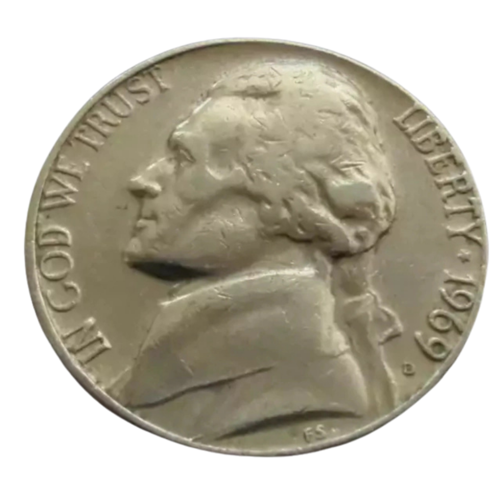 Moeda 5 Cents 1969 Letra D - EUA