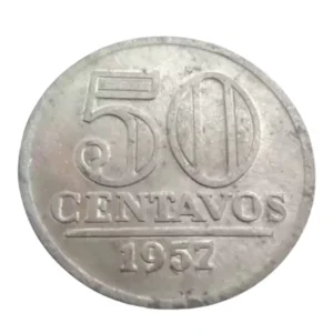 Moeda 50 Centavos 1957 Brasil - MBC