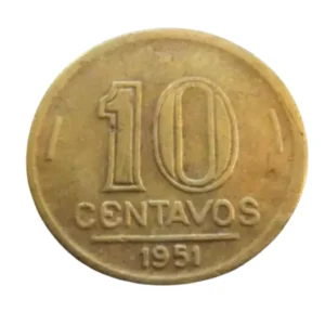 Moedas 10 Centavos 1951 José Bonifácio Brasil - MBC