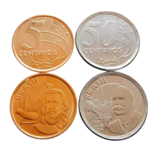Moedas 5 e 50 Centavos 2019 letra A - Brasil - FC