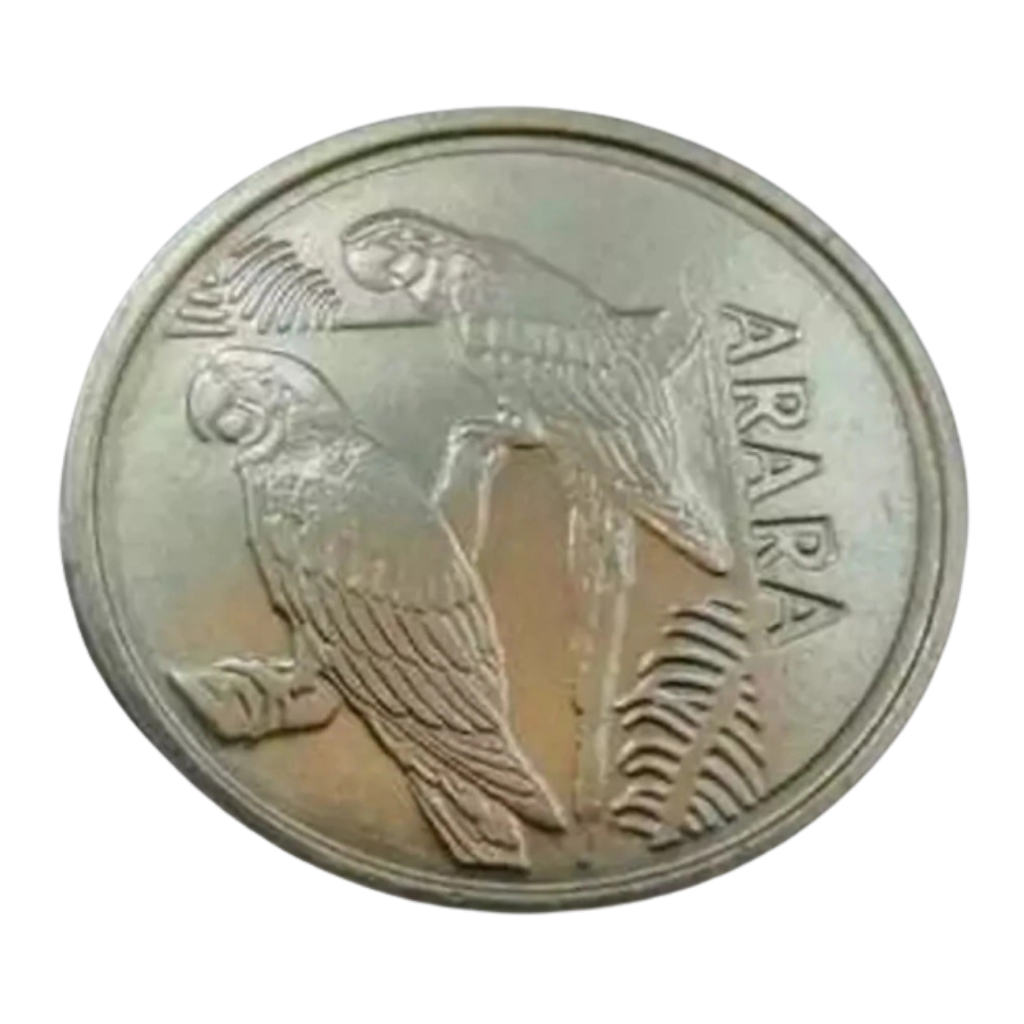 Moeda 5 Cruzeiros Reais 1993 Arara Brasil - SOB - Imagem 3