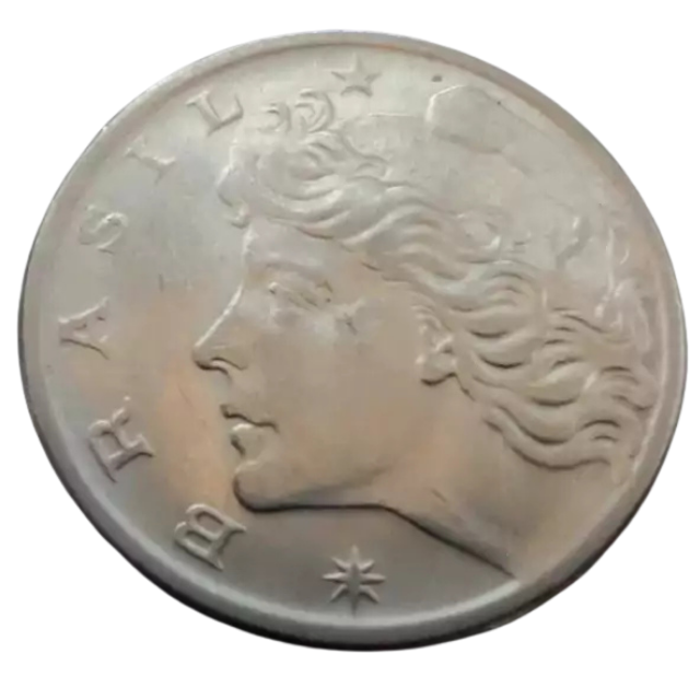 Moeda 10 Centavos 1976 Brasil - MBC - Imagem 3