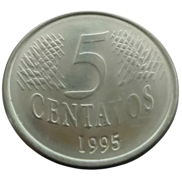 Moeda 5 Centavos 1995 Brasil - MBC - Imagem 2
