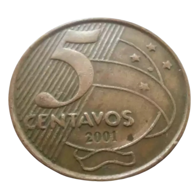Moeda 5 Centavos 2001 Brasil - MBC