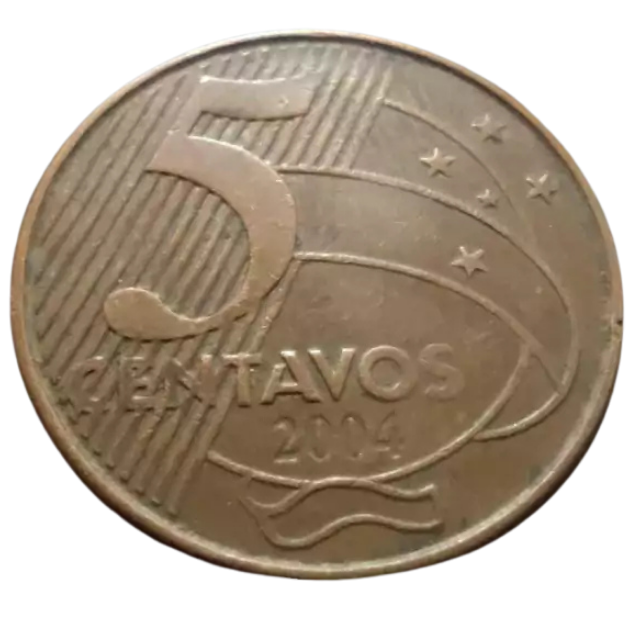 Moeda 5 Centavos 2004 Brasil - MBC