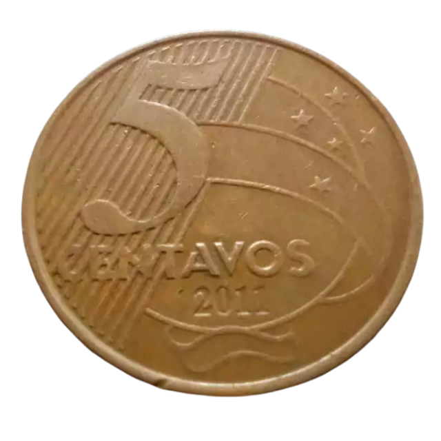 Moeda 5 Centavos 2011 Brasil - MBC - Imagem 2