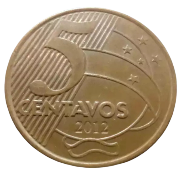 Moeda 5 Centavos 2012 Brasil - MBC - Imagem 2