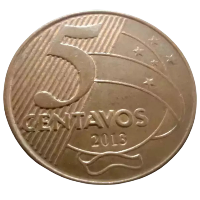 Moeda 5 Centavos 2013 Brasil - MBC - Imagem 2