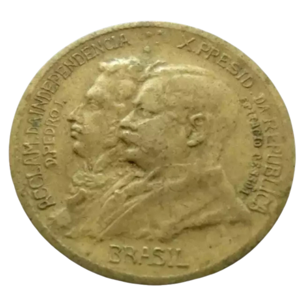 Moeda 500 Réis 1922 Alumínio-Bronze Brasil - Centenário Independência