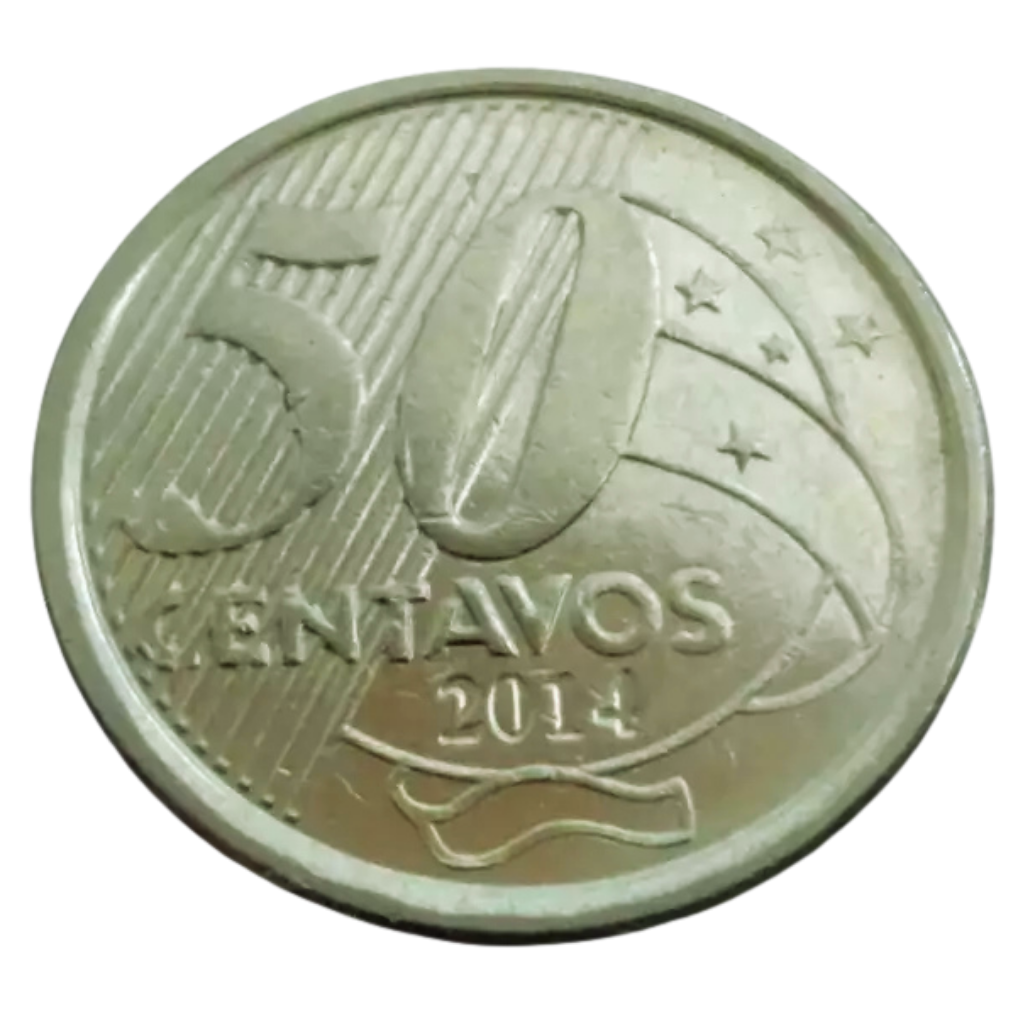 Moeda 50 Centavos 2014 Brasil - MBC - Imagem 2