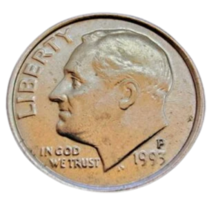 Moeda 1 Dime 1993 letra P - EUA