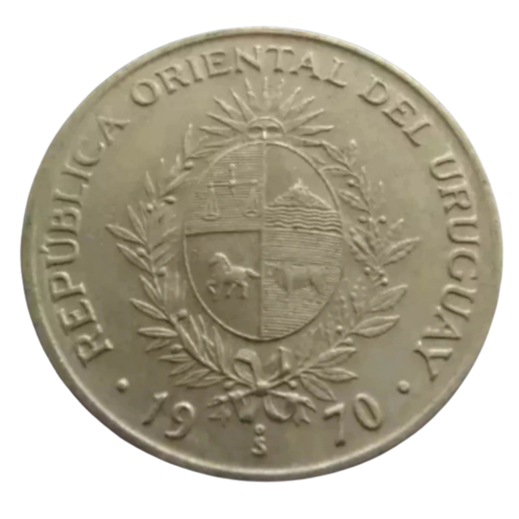 Moeda 20 Pesos 1970 - Uruguai - Imagem 2