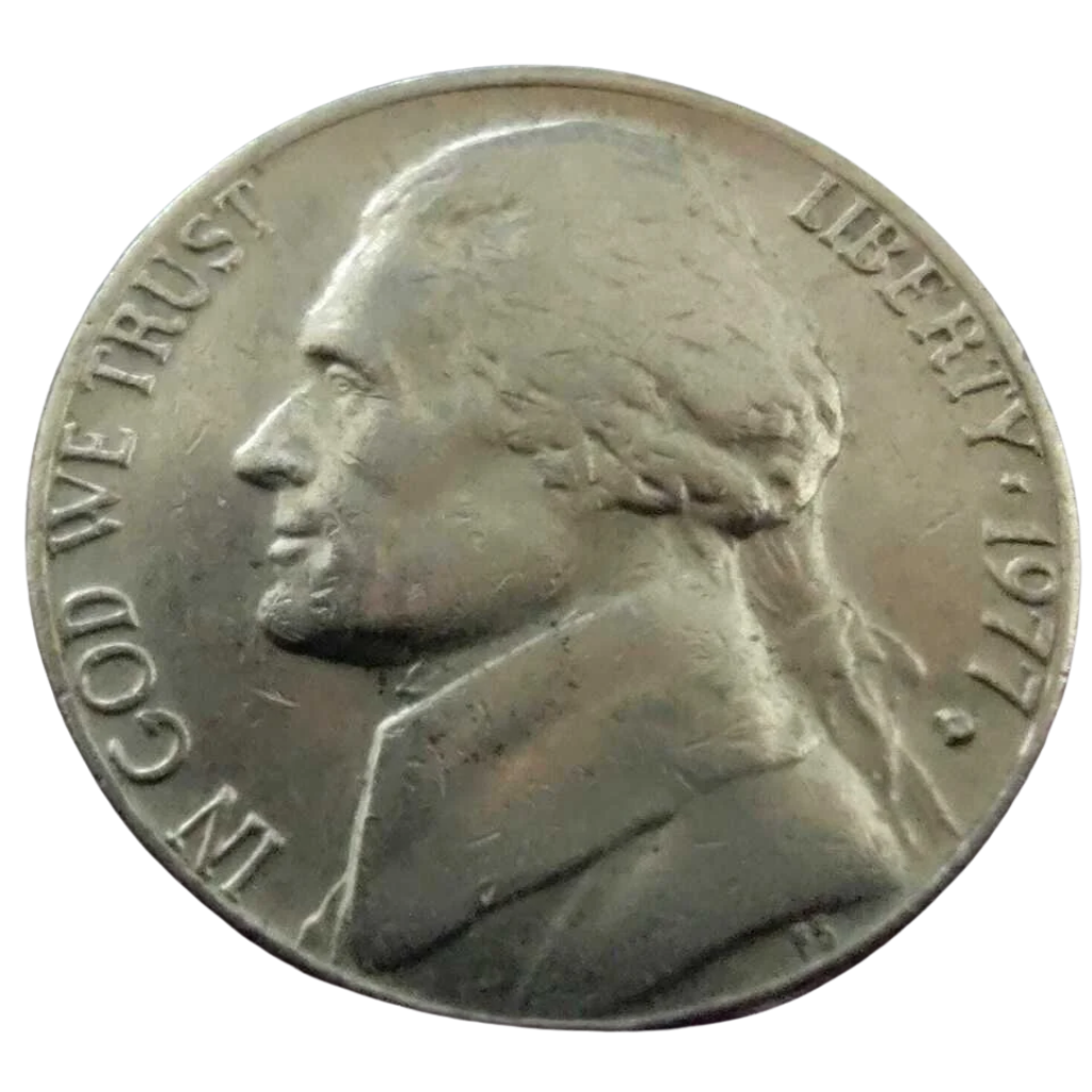 Moeda 5 Cents 1977 Letra D - EUA