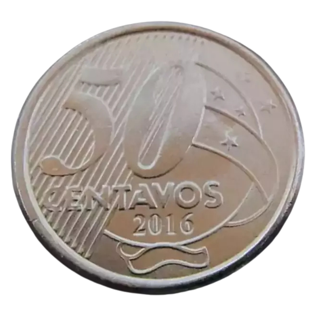 Moeda 50 Centavos 2016 Brasil - MBC - Imagem 3