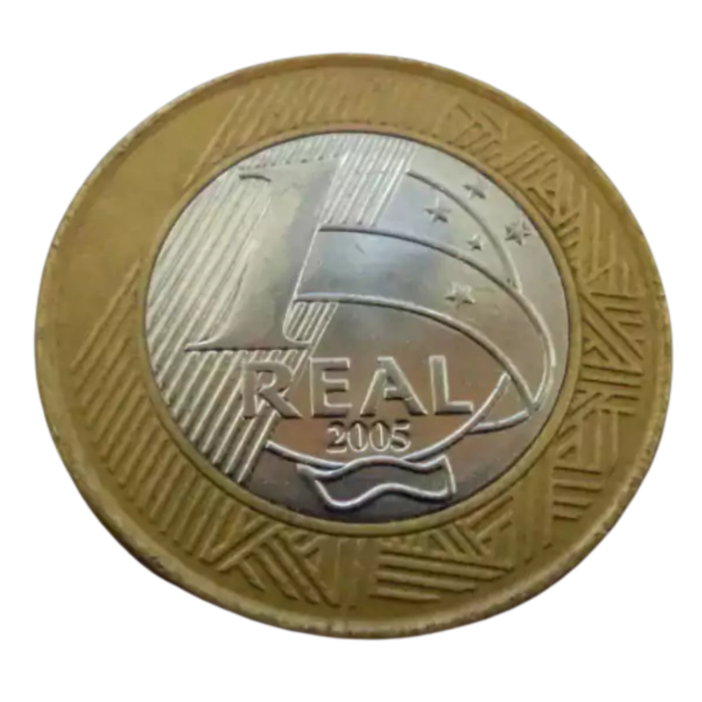 Moeda 1 Real 2005 Banco Central 40 anos Brasil - MBC - Imagem 3
