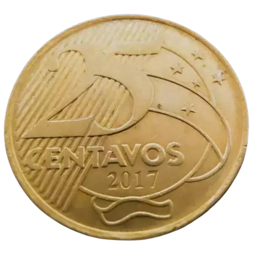 Moeda 25 Centavos 2017 Brasil - MBC - Imagem 3