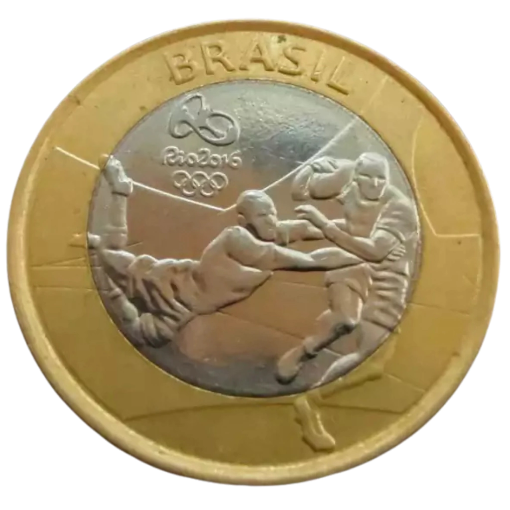 Moeda 1 Real 2015 Rúgbi - Olimpíadas Rio 2016