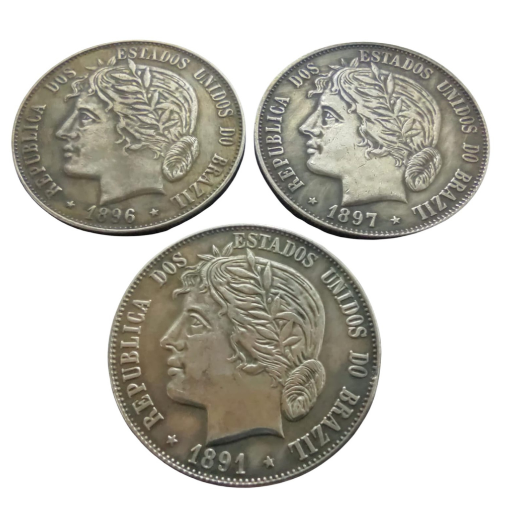 Set de Moedas 2000 Réis 1891-1896-1897 - 3 Cabeças - Imagem 4