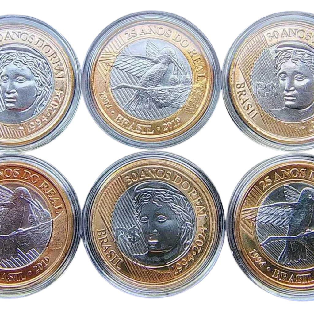 Moedas comemorativas do Plano Real 25/30 anos