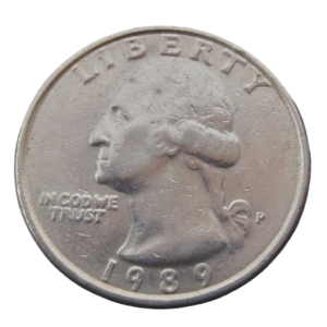 Moeda Quarter Dólar 1989 Letra P - EUA