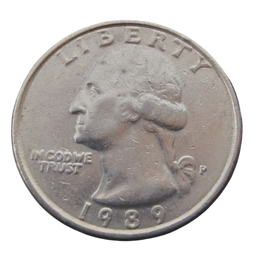 Moeda Quarter Dólar 1989 Letra P - EUA