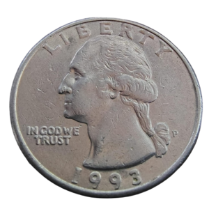 Moeda Quarter Dólar 1993 Letra P - EUA