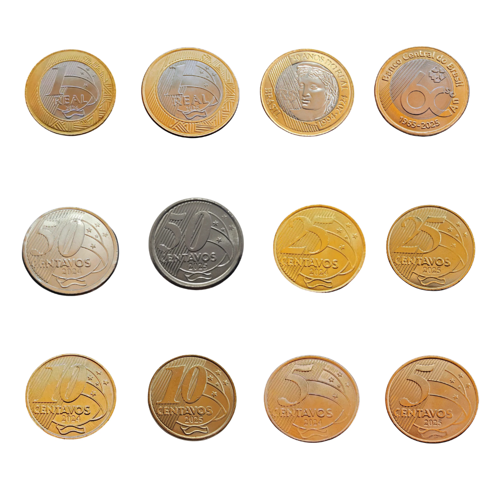 Set de Moedas 2024 e 2025 Brasil - FC