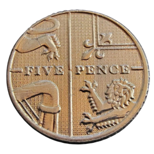 Moeda 5 Pence 2014 - Reino Unido - Escudo Britânico