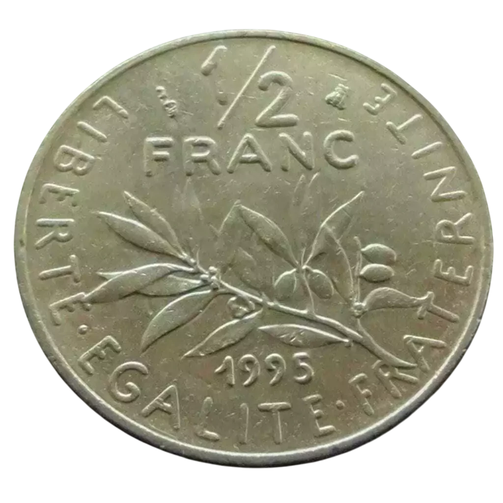 Moeda 1/2 Franco 1995 - França - Imagem 2