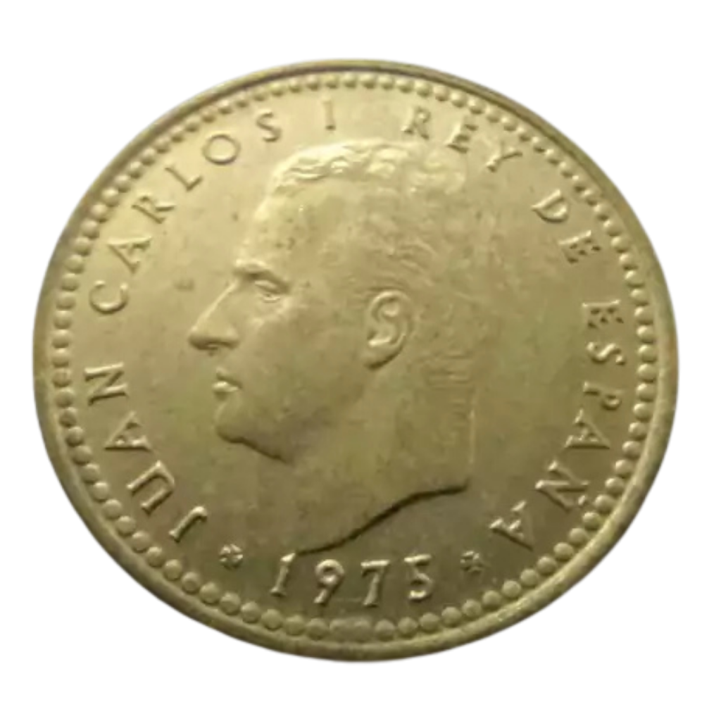 Moeda 1 Pesetas 1975 Espanha - Imagem 2