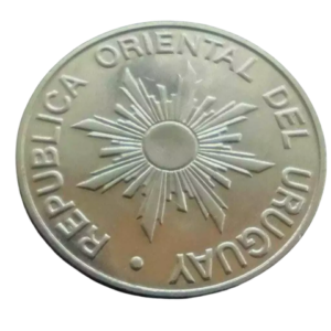 Moeda 5 pesos novos 1989 Uruguai
